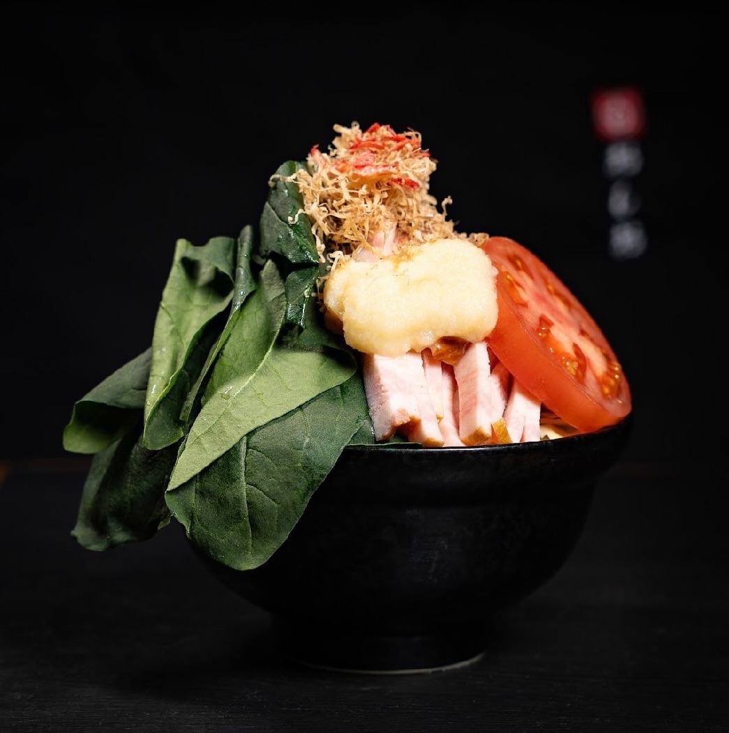にんとまほうれん草もんじゃ🧄🍅🥬