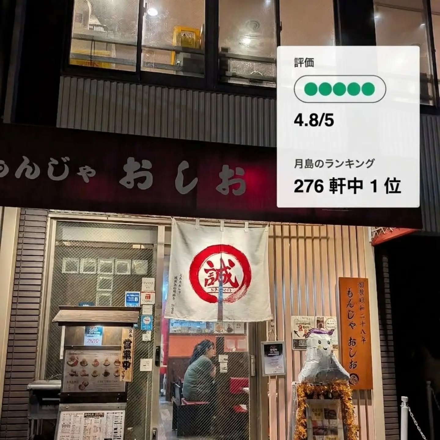 【祝・月島エリア276軒中 第1位獲得】